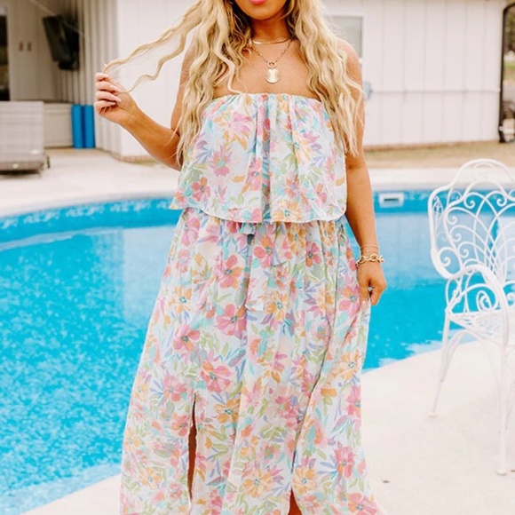 RAINFOREST VIEWS MAXI IN SKY BLUE CURVES - Picture 2 of 4